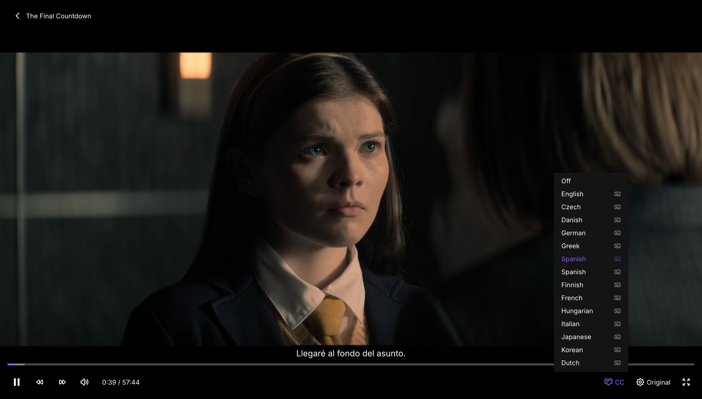Odeion web player with subtitles
